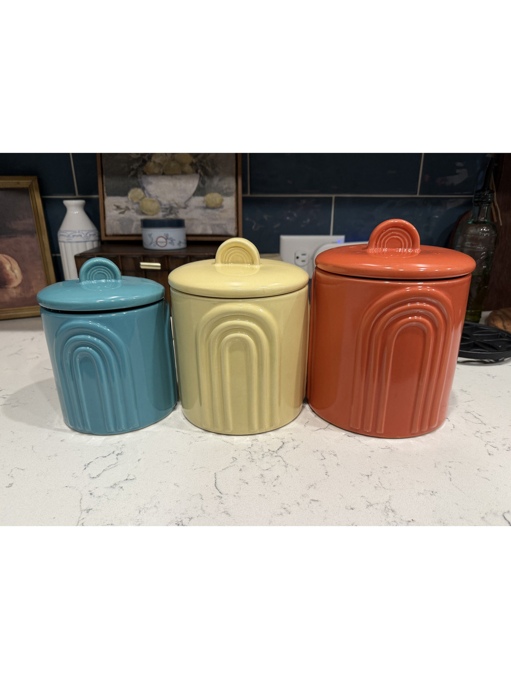 Shadle Enterpises Inc. Boho 3 Piece Ceramic Canister Set